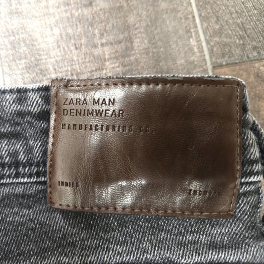 ZARA MAN 1975 BLACK SKINNY JEANS MID-RISE 32X32 THICK DENIM GREAT CONDITION. - Picture 5 of 7
